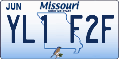 MO license plate YL1F2F