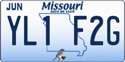 MO license plate YL1F2G