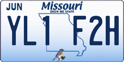 MO license plate YL1F2H