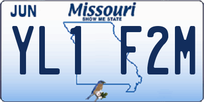 MO license plate YL1F2M