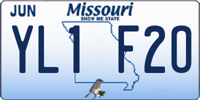 MO license plate YL1F2O