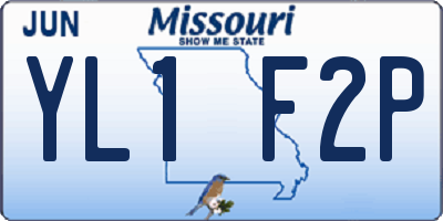 MO license plate YL1F2P