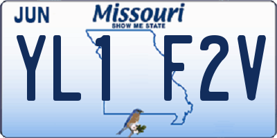 MO license plate YL1F2V