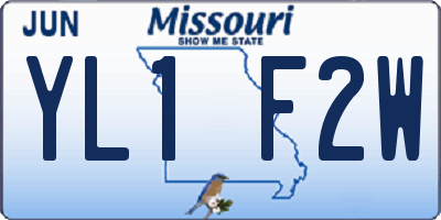 MO license plate YL1F2W