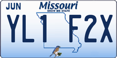 MO license plate YL1F2X