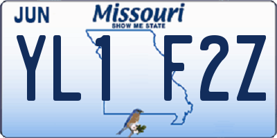 MO license plate YL1F2Z