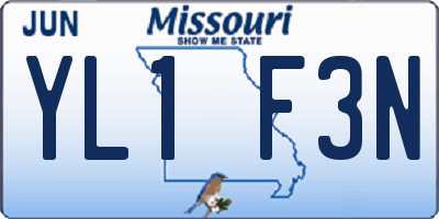 MO license plate YL1F3N