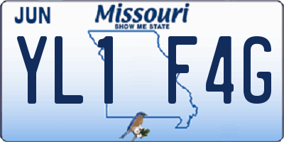 MO license plate YL1F4G