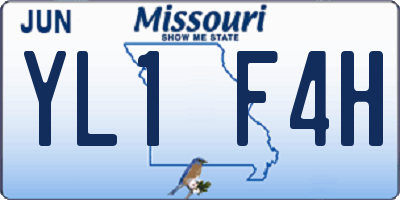MO license plate YL1F4H