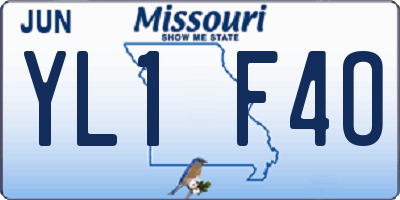 MO license plate YL1F4O
