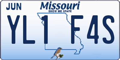 MO license plate YL1F4S