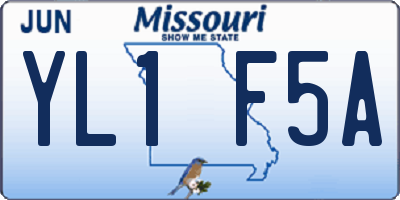 MO license plate YL1F5A