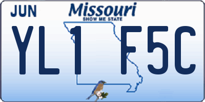MO license plate YL1F5C