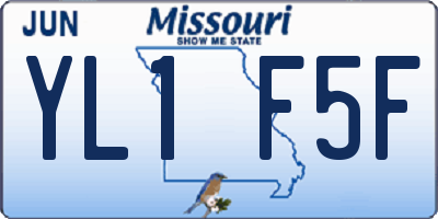 MO license plate YL1F5F