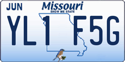 MO license plate YL1F5G
