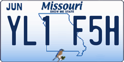 MO license plate YL1F5H