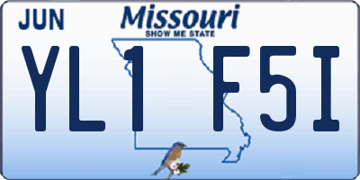 MO license plate YL1F5I