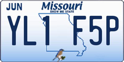 MO license plate YL1F5P