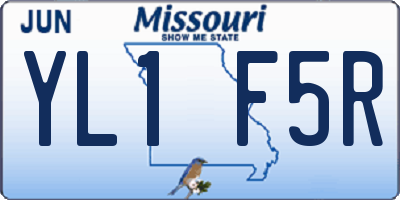MO license plate YL1F5R