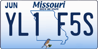 MO license plate YL1F5S