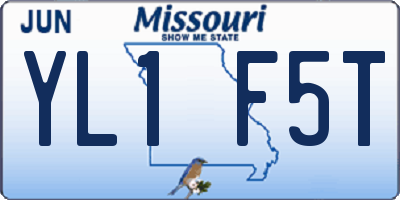 MO license plate YL1F5T