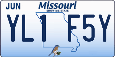 MO license plate YL1F5Y