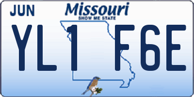 MO license plate YL1F6E