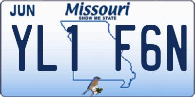 MO license plate YL1F6N