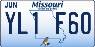 MO license plate YL1F6O