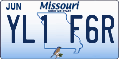MO license plate YL1F6R