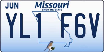 MO license plate YL1F6V