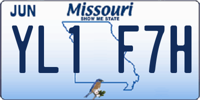 MO license plate YL1F7H