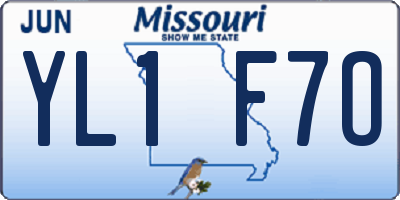 MO license plate YL1F7O