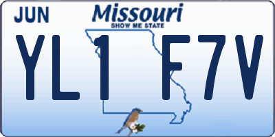 MO license plate YL1F7V