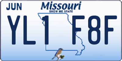 MO license plate YL1F8F