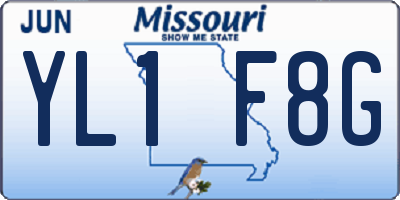 MO license plate YL1F8G