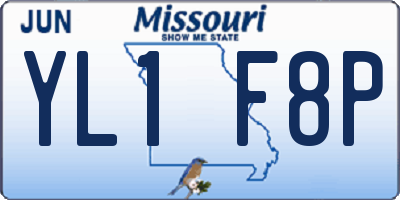 MO license plate YL1F8P
