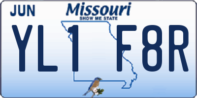 MO license plate YL1F8R