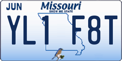 MO license plate YL1F8T