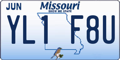 MO license plate YL1F8U