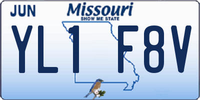 MO license plate YL1F8V