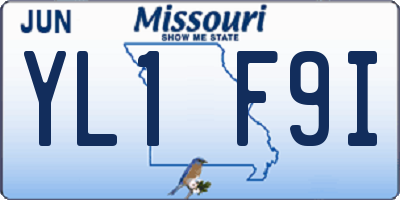 MO license plate YL1F9I