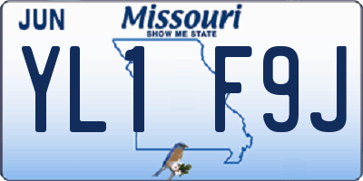 MO license plate YL1F9J
