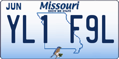 MO license plate YL1F9L
