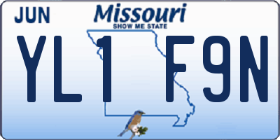 MO license plate YL1F9N