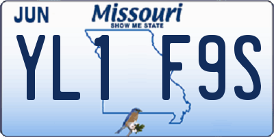 MO license plate YL1F9S