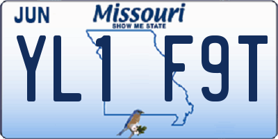 MO license plate YL1F9T
