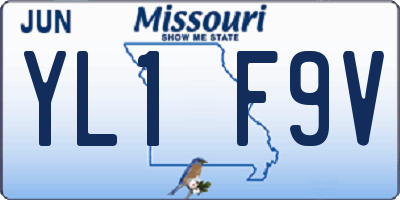 MO license plate YL1F9V