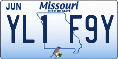 MO license plate YL1F9Y