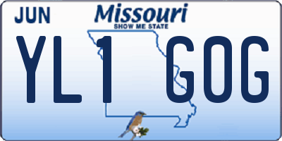MO license plate YL1G0G